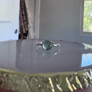 Jade ring Silver setting